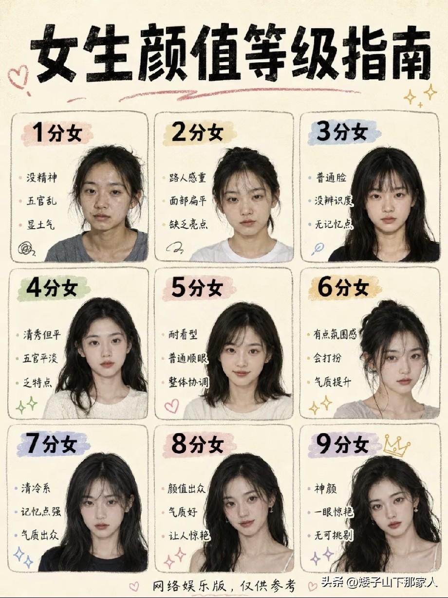 女人的颜值等级