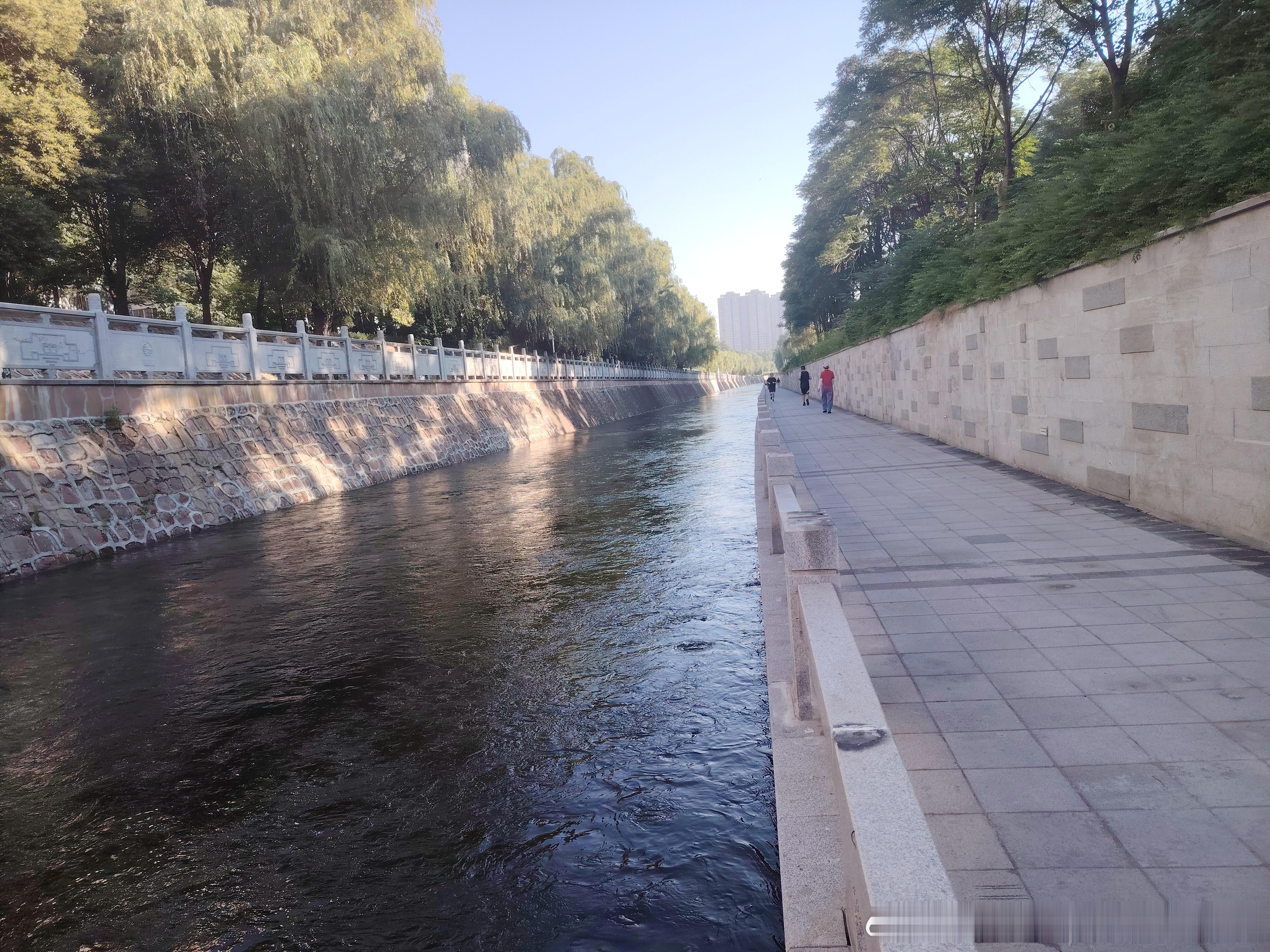 跑河七公里，暴汗，爽 