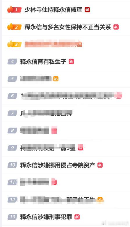 少林寺住持释永信被查今夜的热搜是少林寺主持释永信的! ​​​