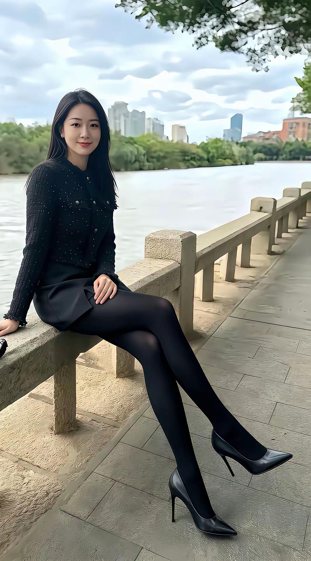 无敌大长腿，太吸睛了，女人最重要的是美貌还是人品。