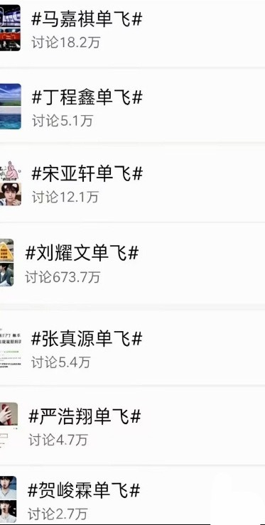 时代少年团单飞热度 刘耀文断层第一时代少年团单飞热度 ​​​