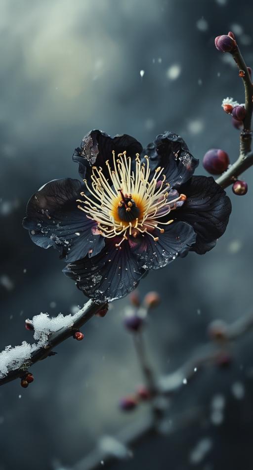 《七绝·踏雪寻梅》
梅雪飘香迎春到，
孤傲傲立雪中娇。
寒梅不畏严冬冷，
傲骨精