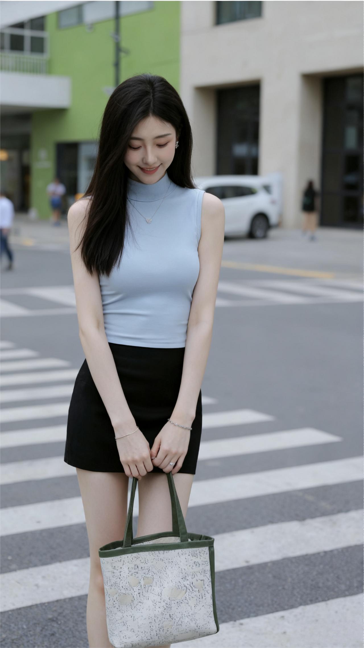 这样的气质女生，在街头随手一拍都是画报