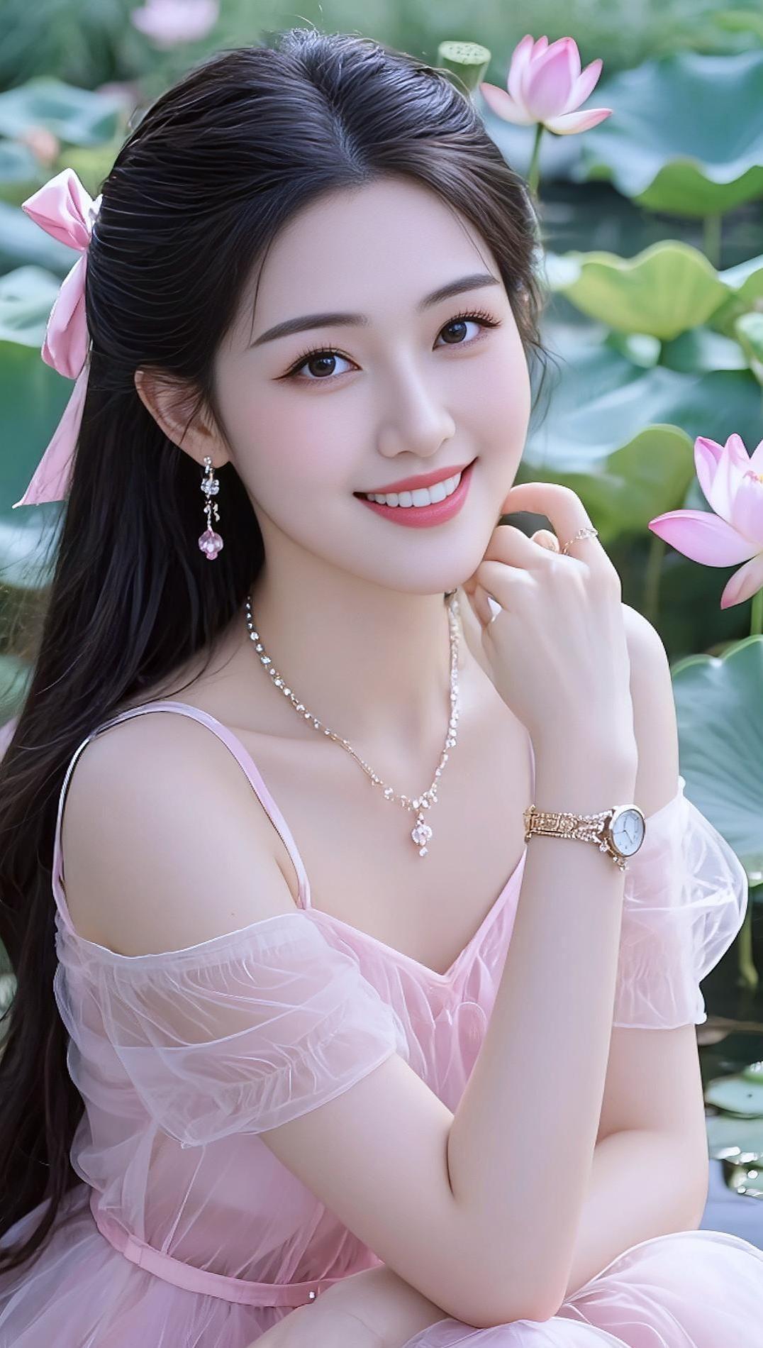 AI荷塘清新写真