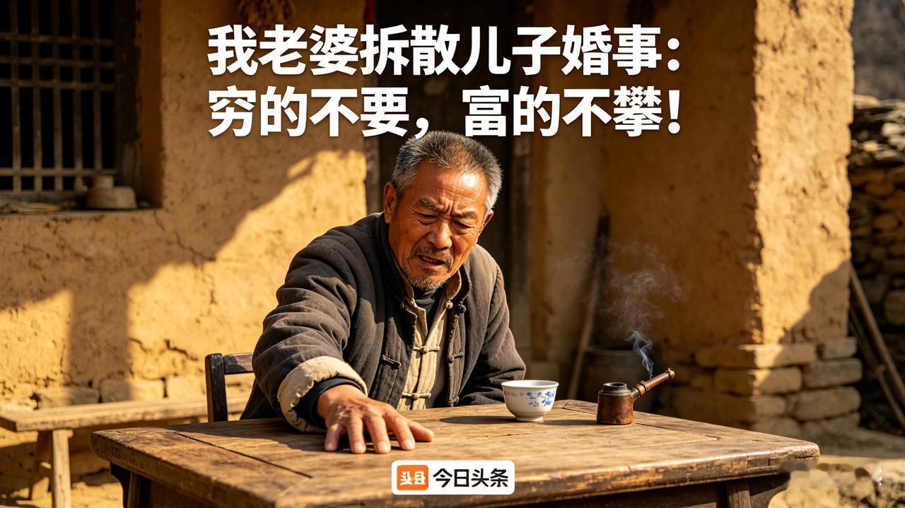 我老婆拆散儿子婚事：穷的不要，富的不攀！媒人被怼得当场落泪
 
我跟大伙掏心窝子