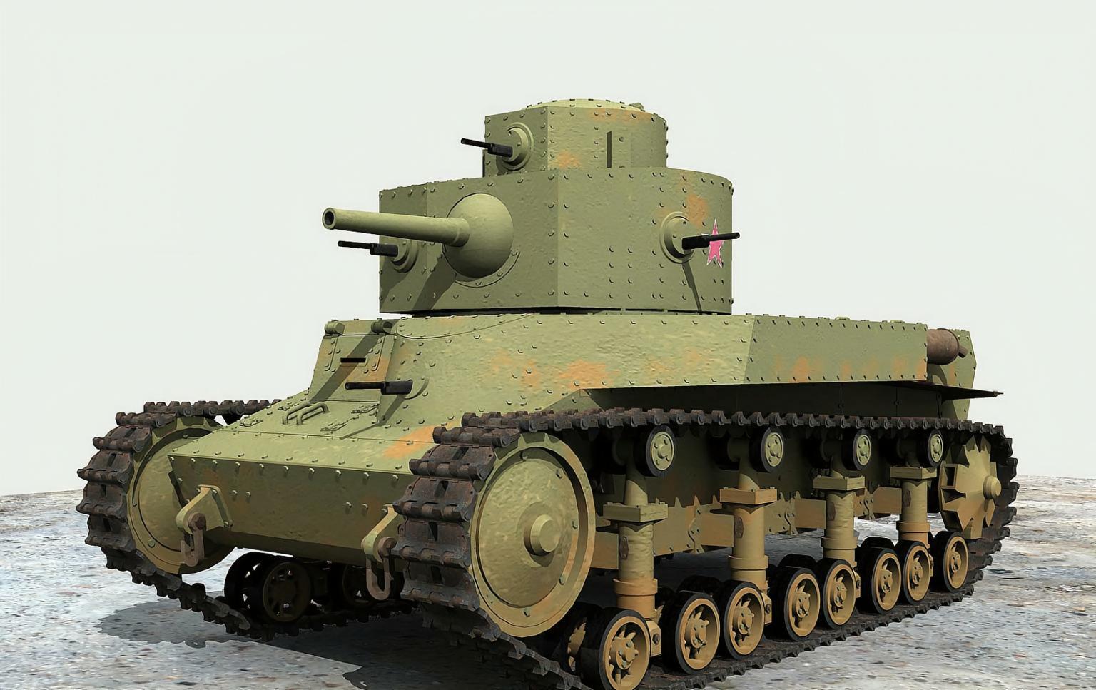 乌克兰T-24中型坦克T-24坦克是苏联于1931年生产的中型坦克，仅生产了24