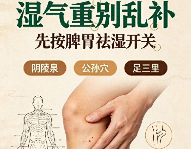 脾虚湿气重，用好身上3个祛湿穴位，化湿健脾，湿气悄悄排出去