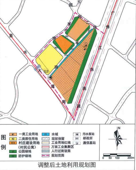 里水镇沙涌下亨田村民公寓控制性详细规划局部调整：
主要调整内容
1、道路调整：
