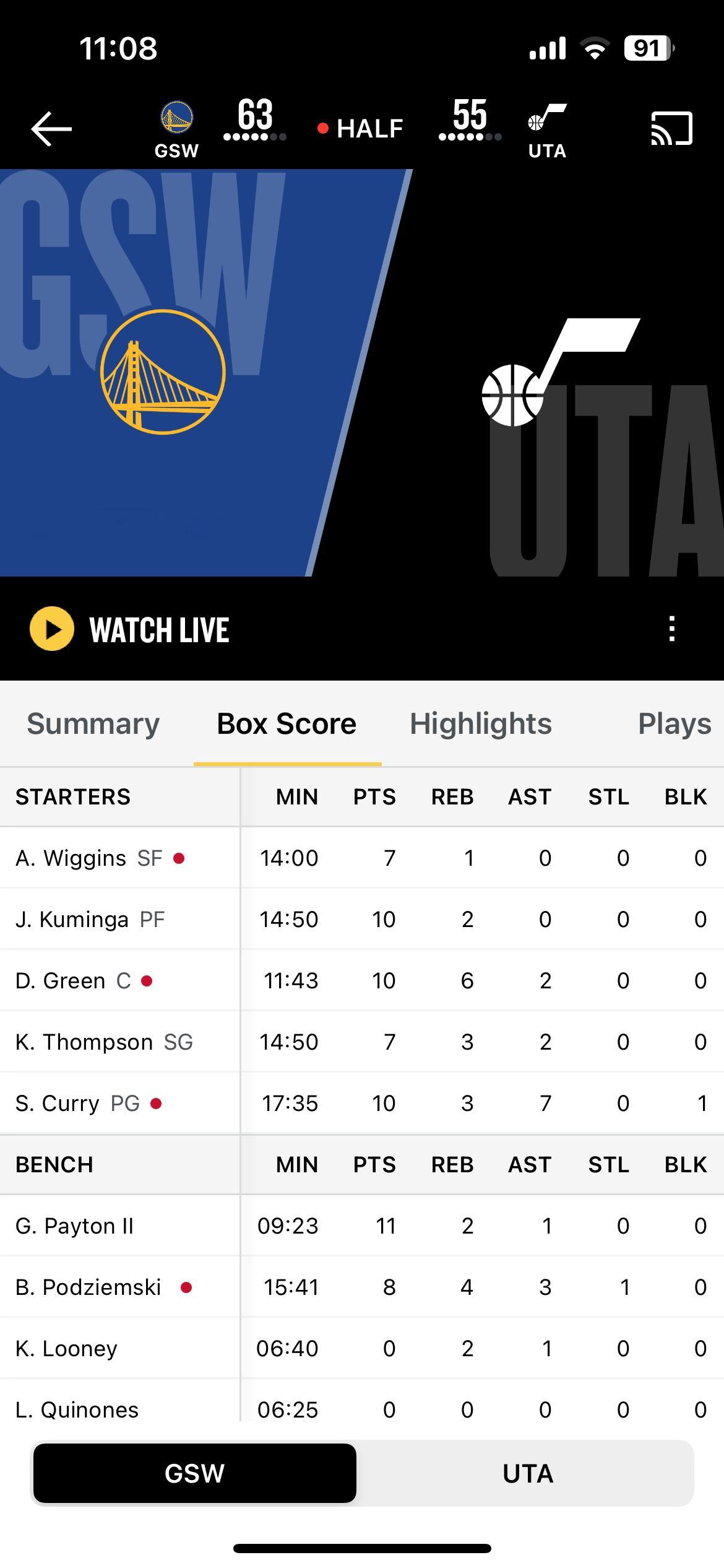 半场结束[笑cry]三带二[笑cry][笑cry]库里库明加格林10分维金斯汤普