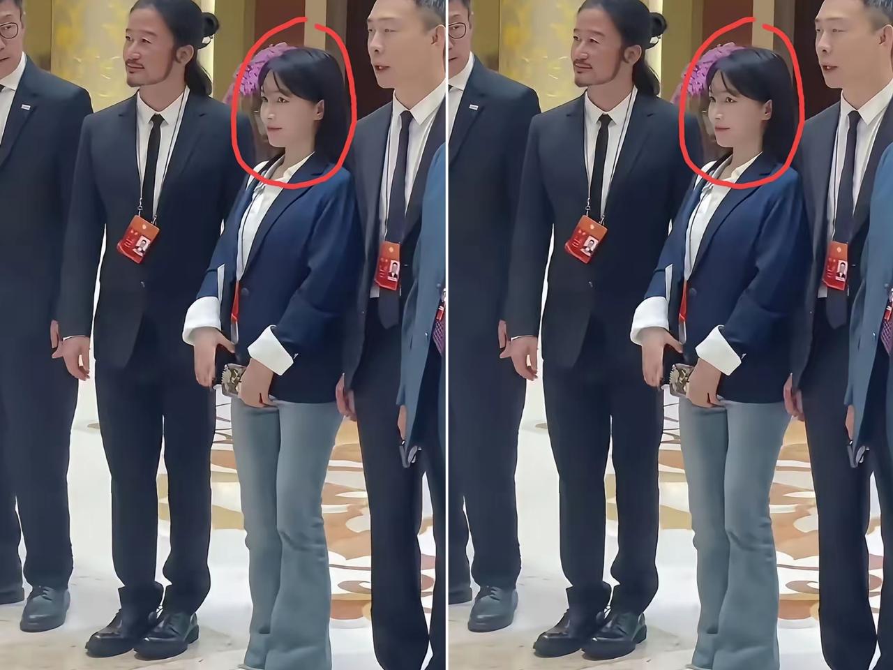 两会现场看到李子柒，
一身简约装扮，
沉稳又从容，依旧是从山野里走出来的干净模样