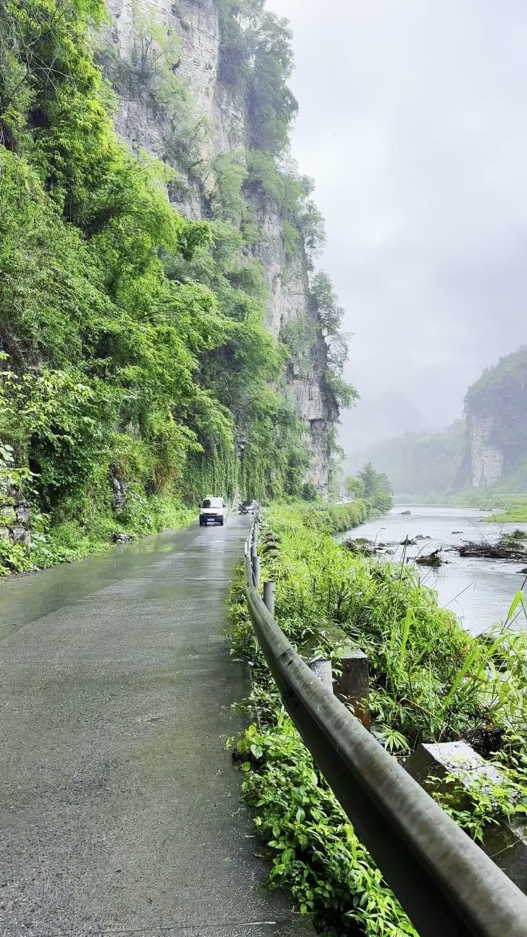 漫步山水间，望着烟雨笼罩的青山，突然明白平安平淡就是世间最珍贵的好光景。

山雾