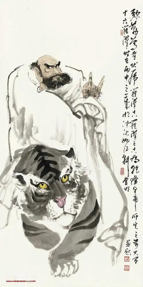 上联：达摩驯虎降嗔怒
下联：[比心]

网络图片/诚谢侵删
