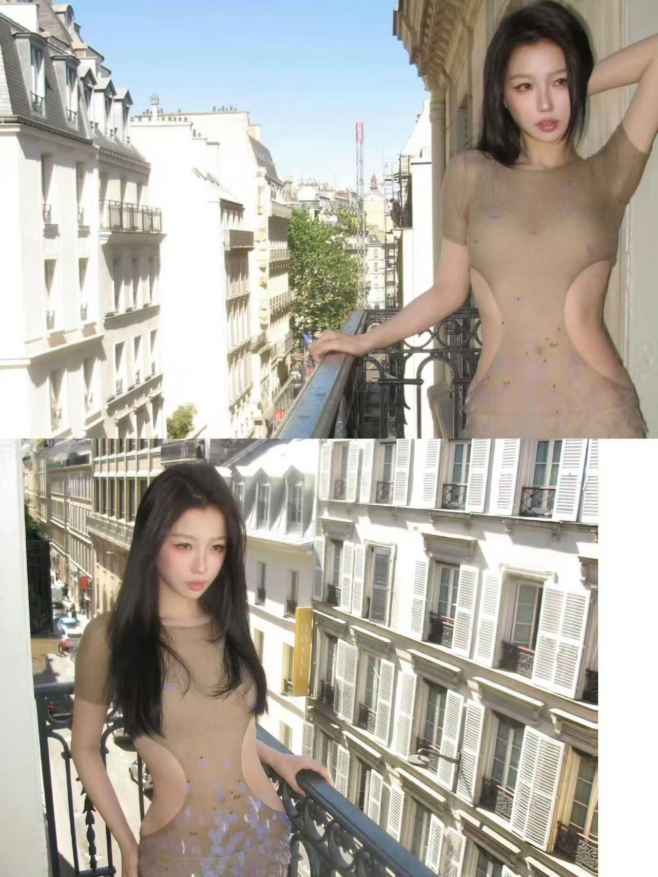 Angelababy虞书欣同款拍照姿势 才发现虞书欣和angelababy在类似
