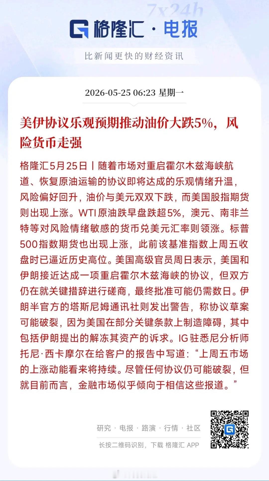 美伊谈判+油价大跌对今日市场影响解读当前资本市场已经形成一致预期：市场普遍认定美