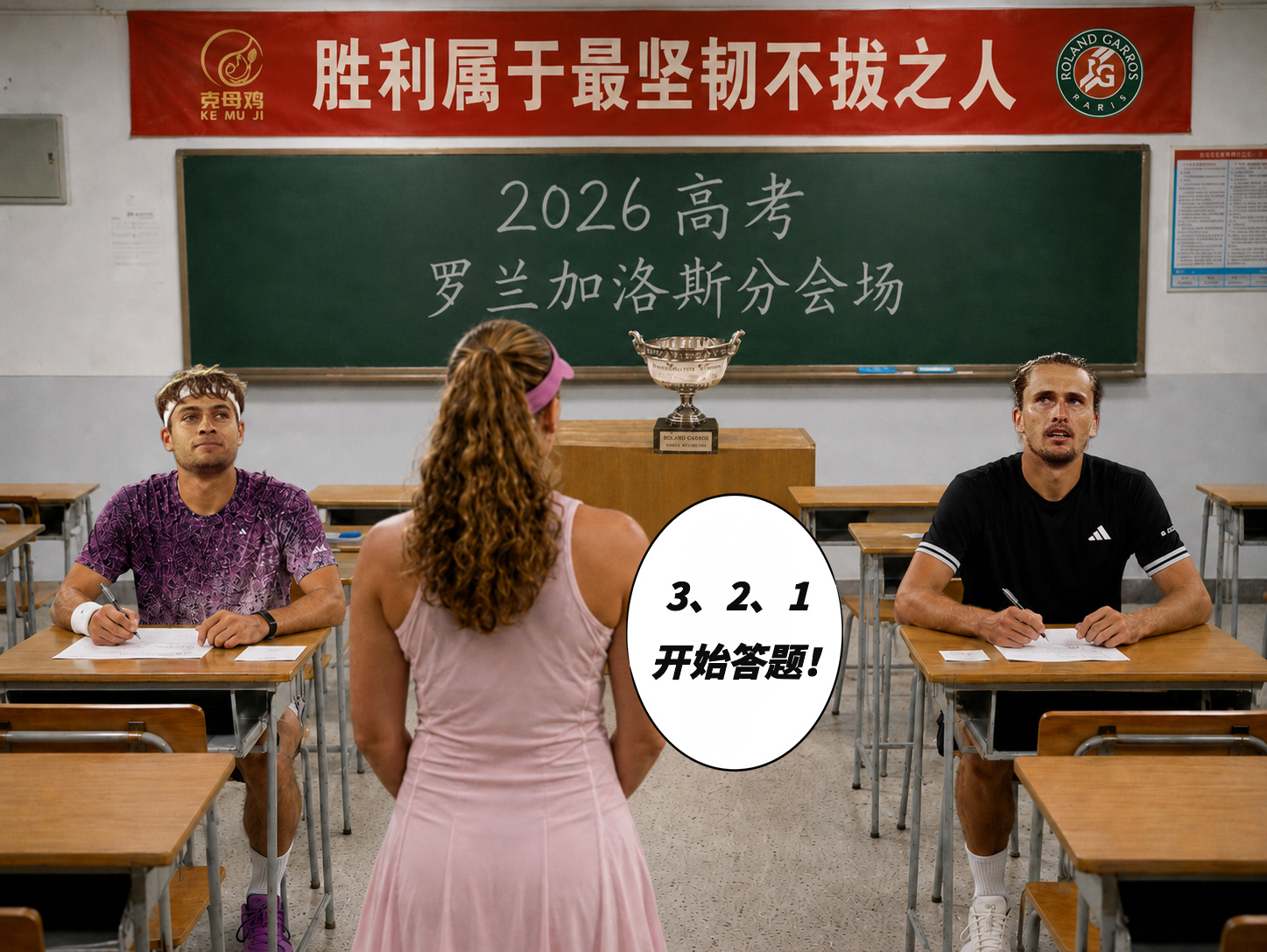 兹维列夫vs科博利 各位监考老师准备好了吗？今年法网最后一场大考，马上开始！谁会