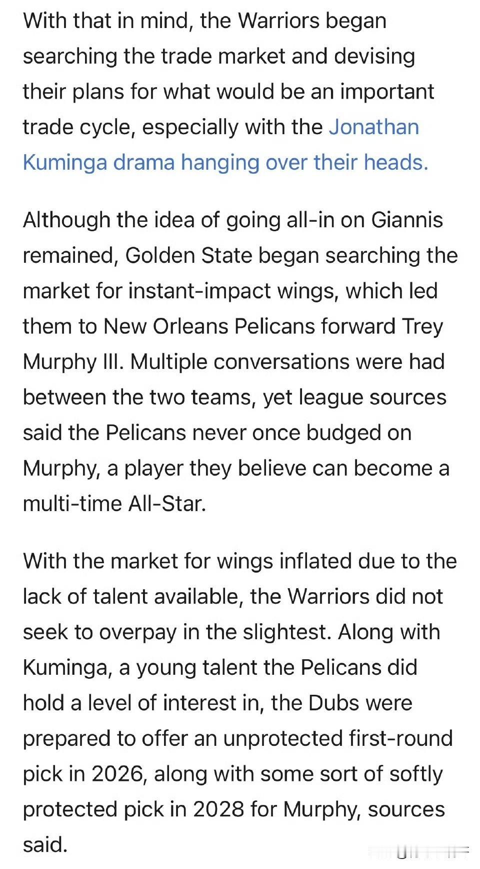 墨菲要三个首轮，字母哥不得要八个！！！

根据记者Brett Siegel最新消