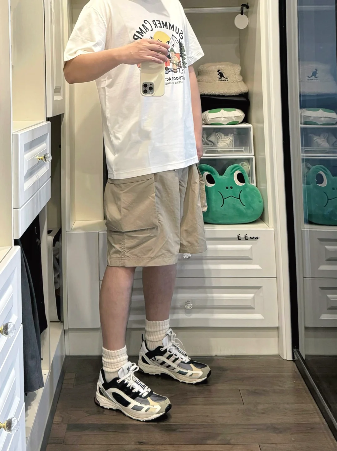工装短裤｜米色系穿搭