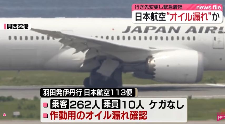 日本突发事件

2026年7月3日中午，日本航空113号航班（羽田飞往伊丹）因液