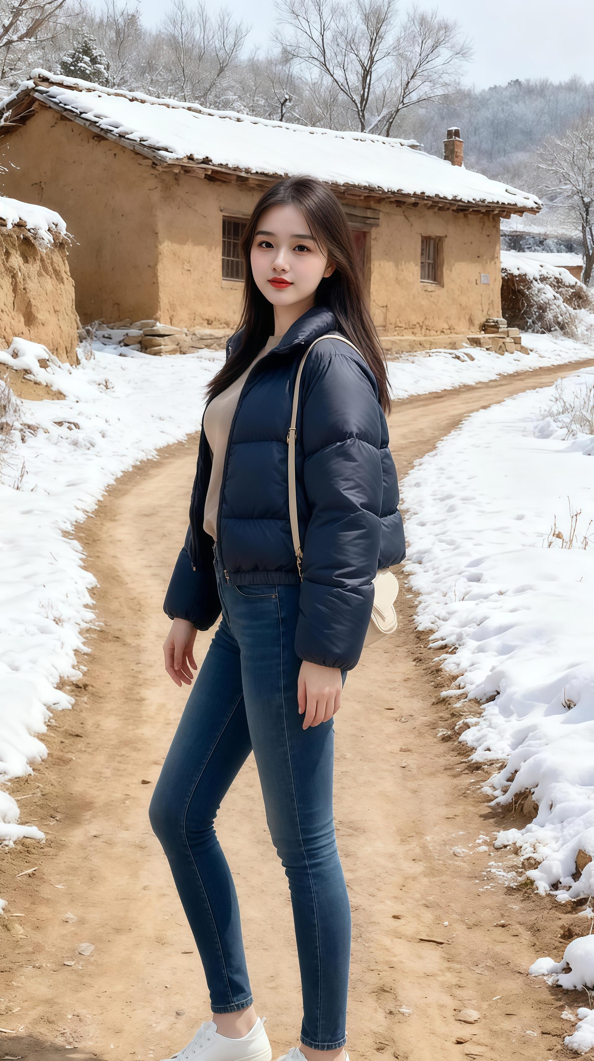 紧身牛仔裤 乡村生活 我要上热们 山里姑娘 一周出行色彩穿搭