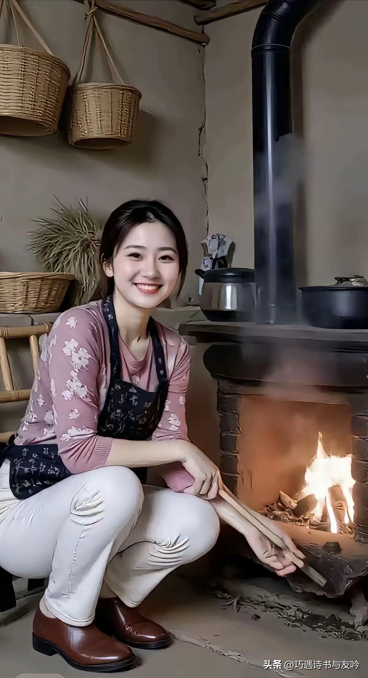 山乡暖灶

大山深处的土坯房里，泥墙泛着旧时光的温黄，挂在梁上的竹篮盛着山货，墙