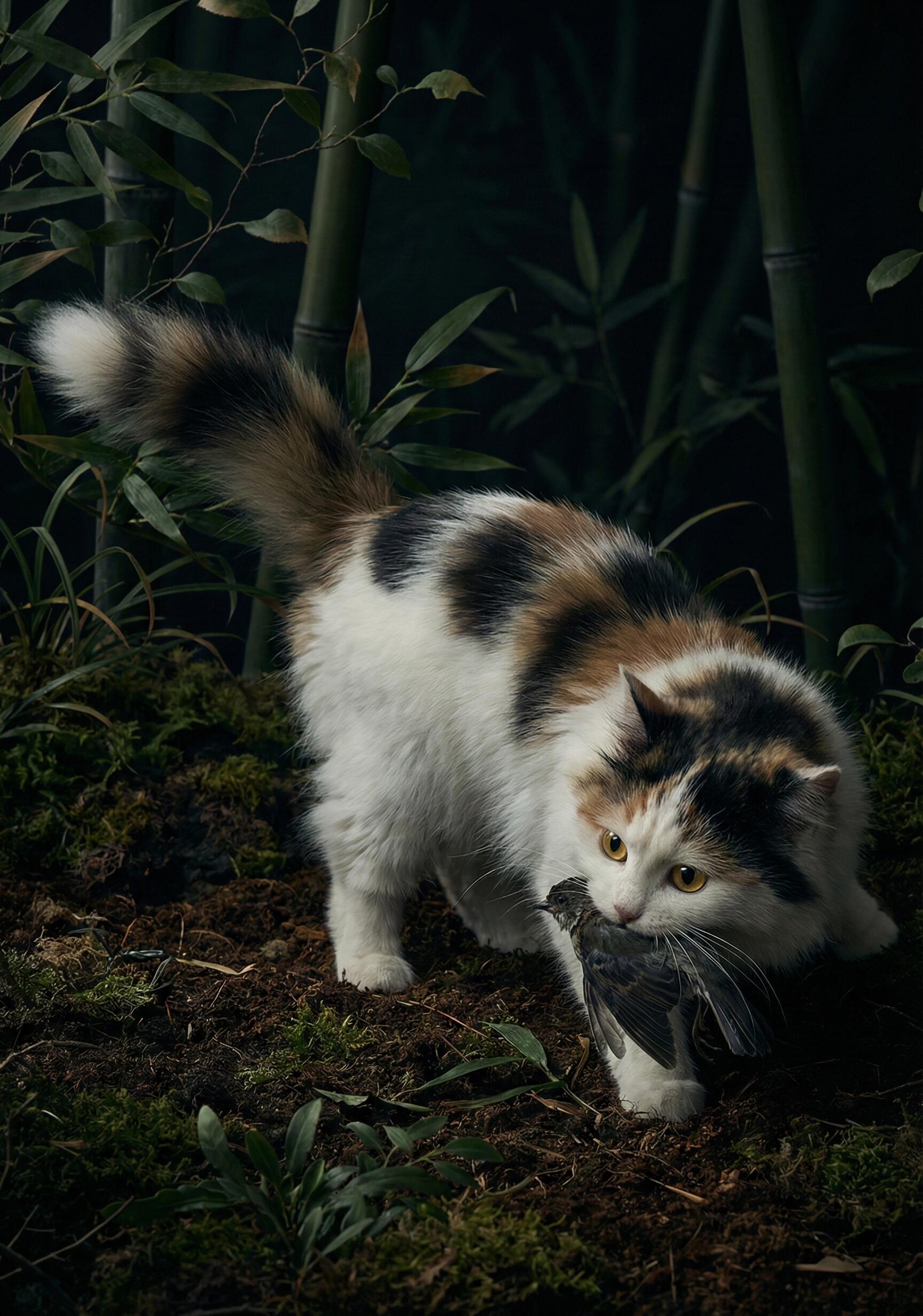 明 宣德皇帝画的猫猫，AI还原后看起来活灵活现的，汉人皇帝都是多才多艺的，可惜斗