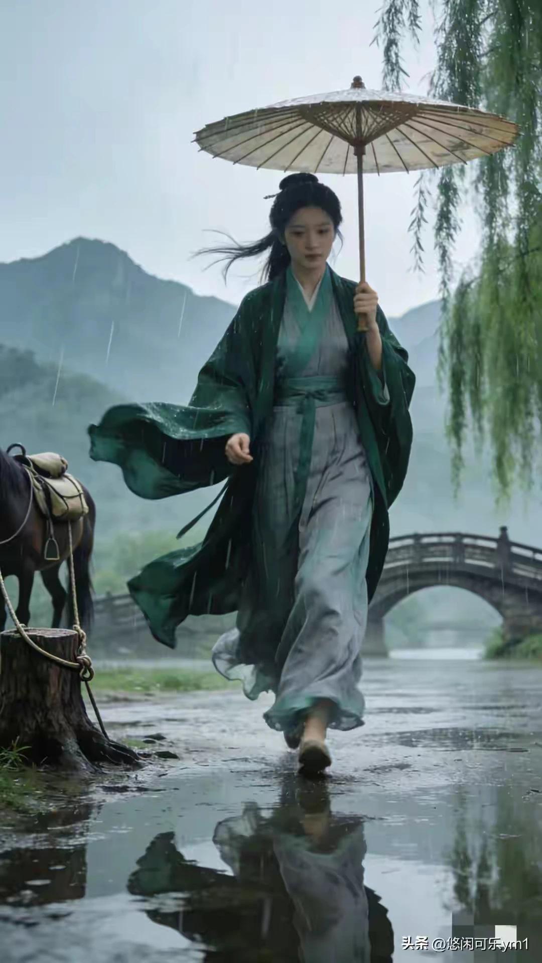 《宿命》
风卷残红过剑门，
命盘早定落星痕。
孤岛雪深埋旧事，
大江东去浪淘尽。