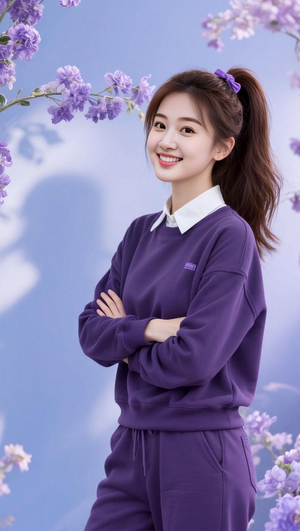 AI紫调少女照 抖音ai创作