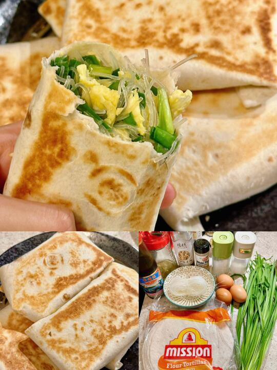 墨西哥卷饼离奇妙用🫓做韭菜盒子快手香脆😋