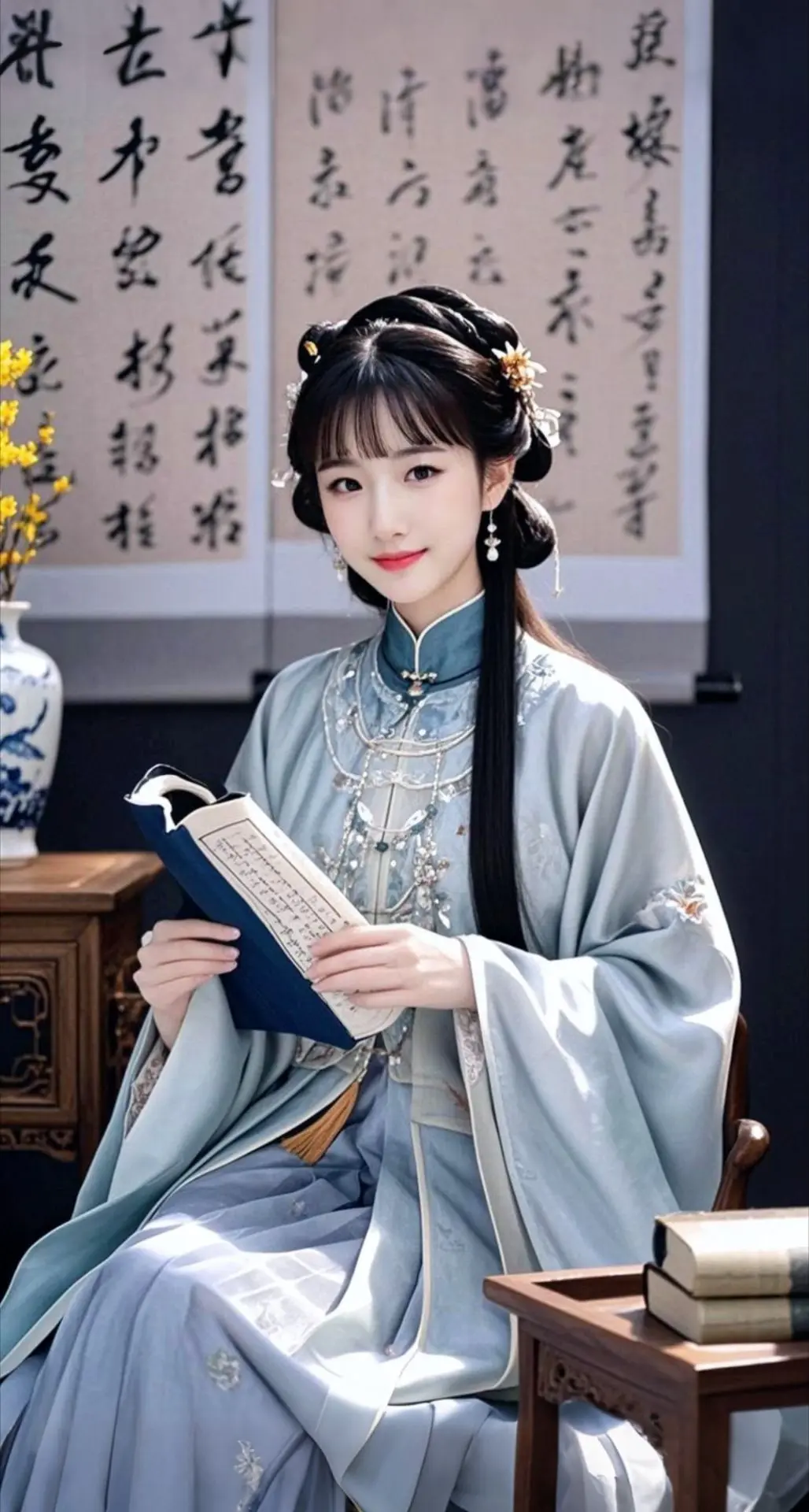 AI扩图 AI古典佳人