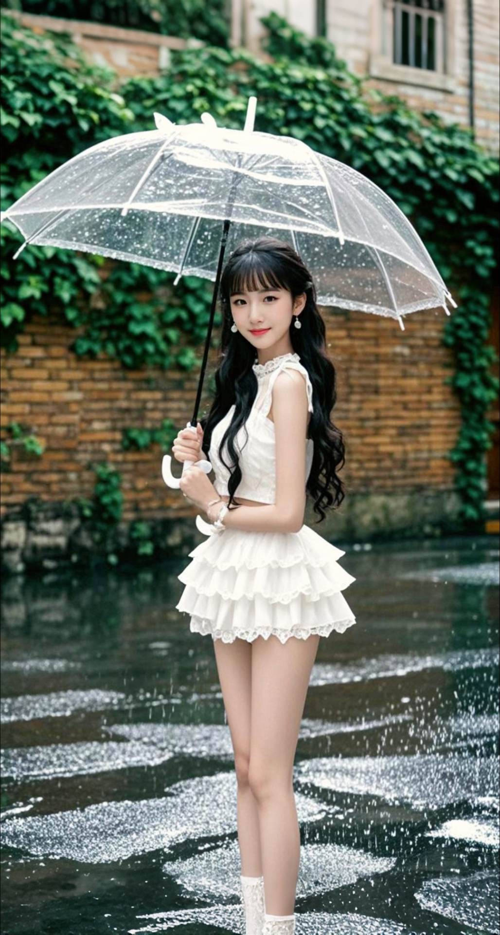 AI扩图 AI雨巷佳人