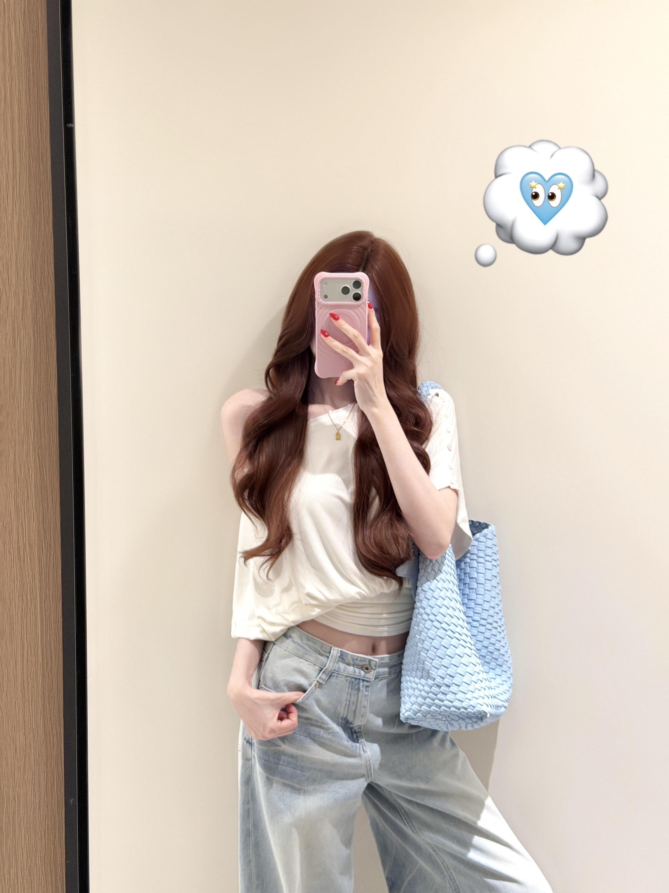 夏日清爽的一套白蓝配色～