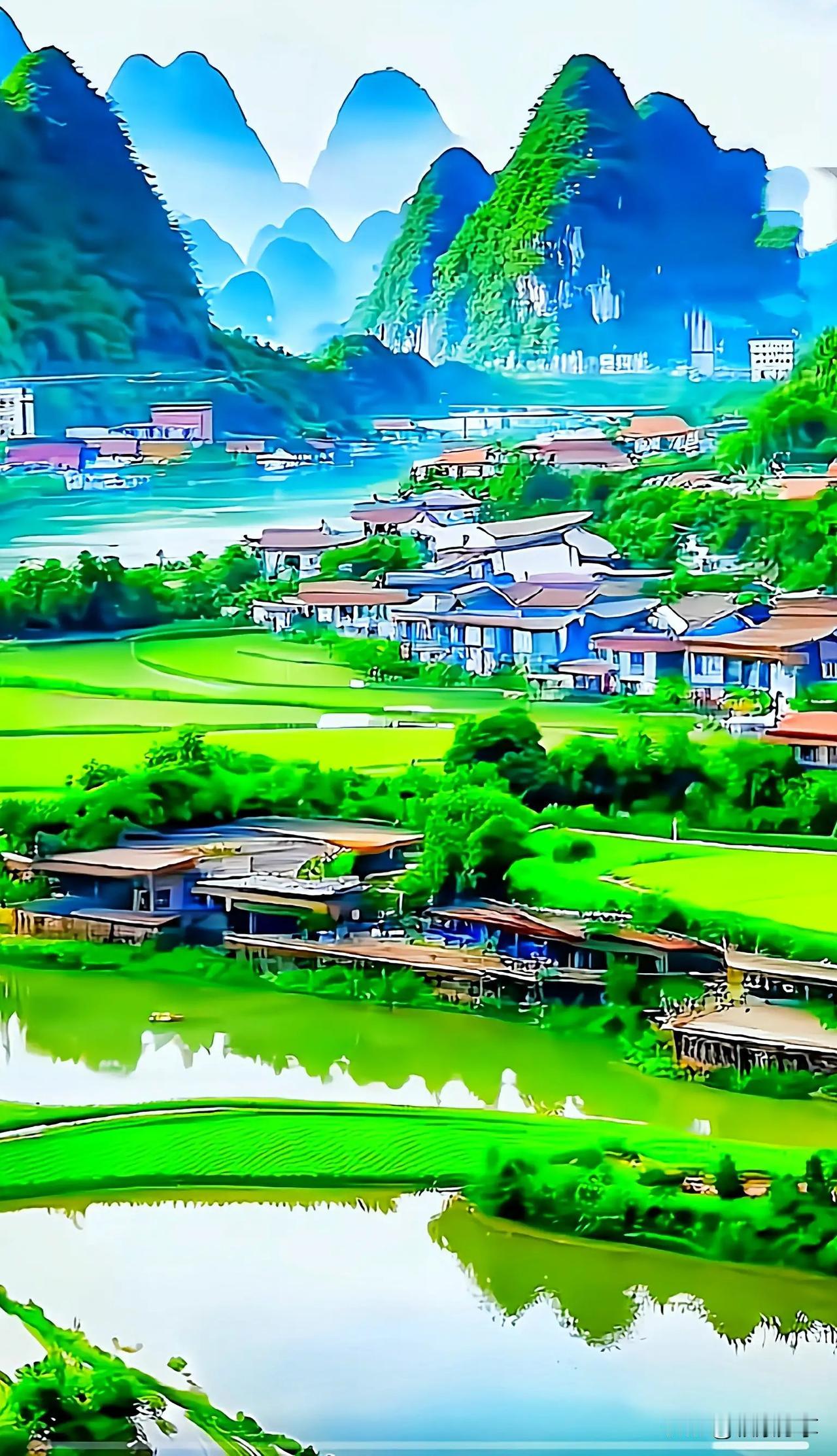 当春天到来时，农村里的满山红开始绽放，点缀山坡，犹如一幅色彩斑斓的画卷。满山红的