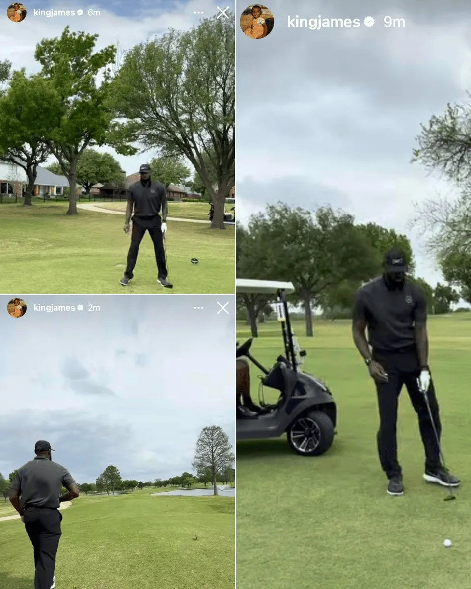 #詹姆斯连晒打高尔夫视频##41岁詹姆斯独自扛起湖人#勒布朗-詹姆斯更新了Ins