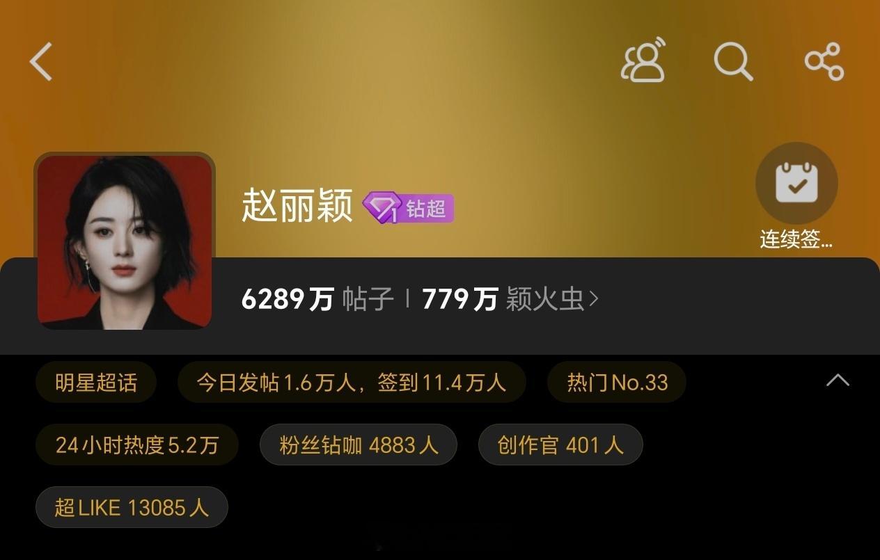 赵丽颖超话超like突破1.3万，恭喜85后第一位。丽粉就是牛比，想要就得到[g