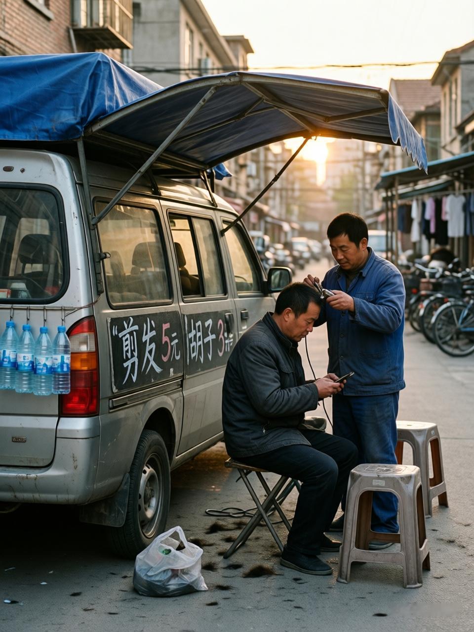 大家有没有发现，最近几年街头理发摊越来越多，好像生意都还不错，我以前很少看到，或
