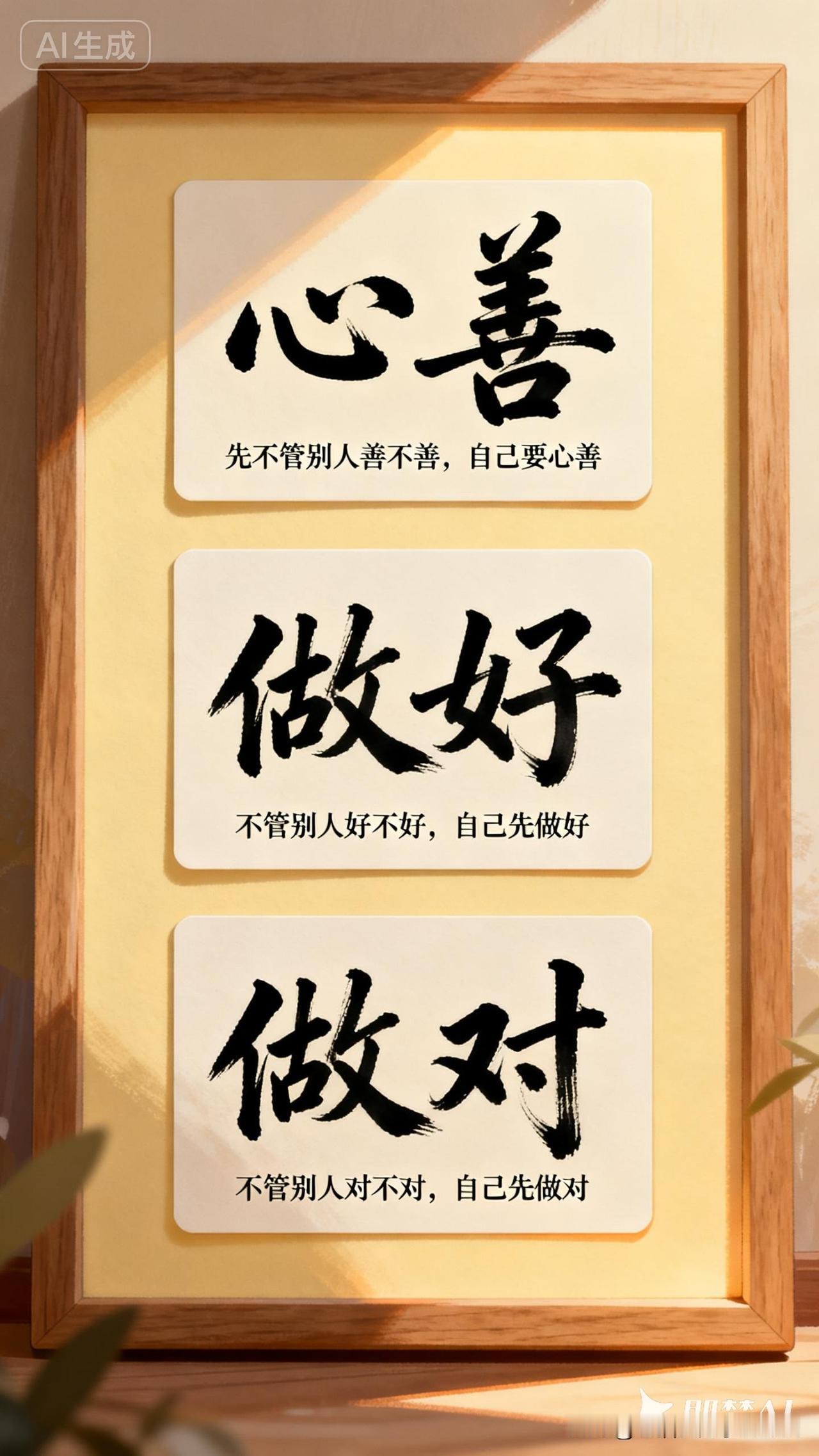 今天刷到一个博主的话，
特别有感触，他说：

做人，
先不管别人善不善，自己要心