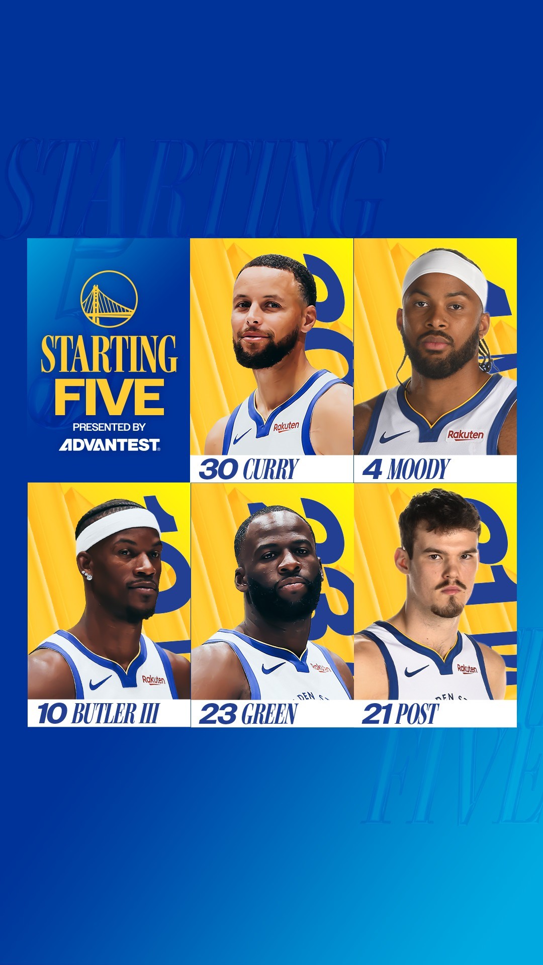 依旧老首发不变，加油！勇士vs快船