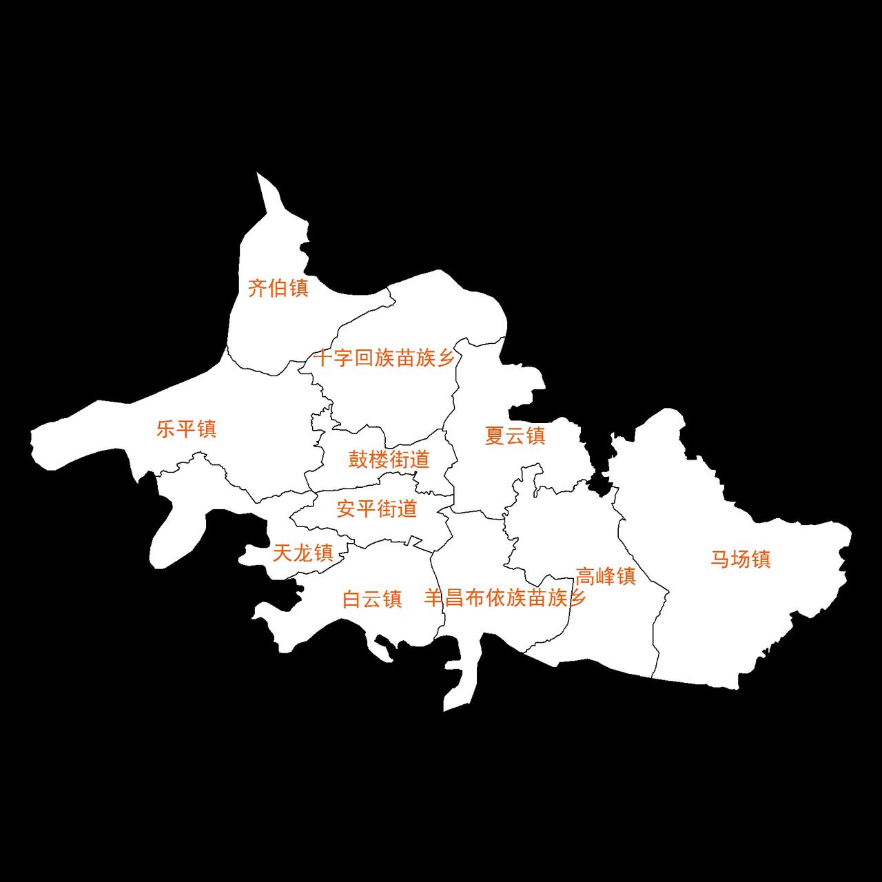 平坝区乡镇划分简图