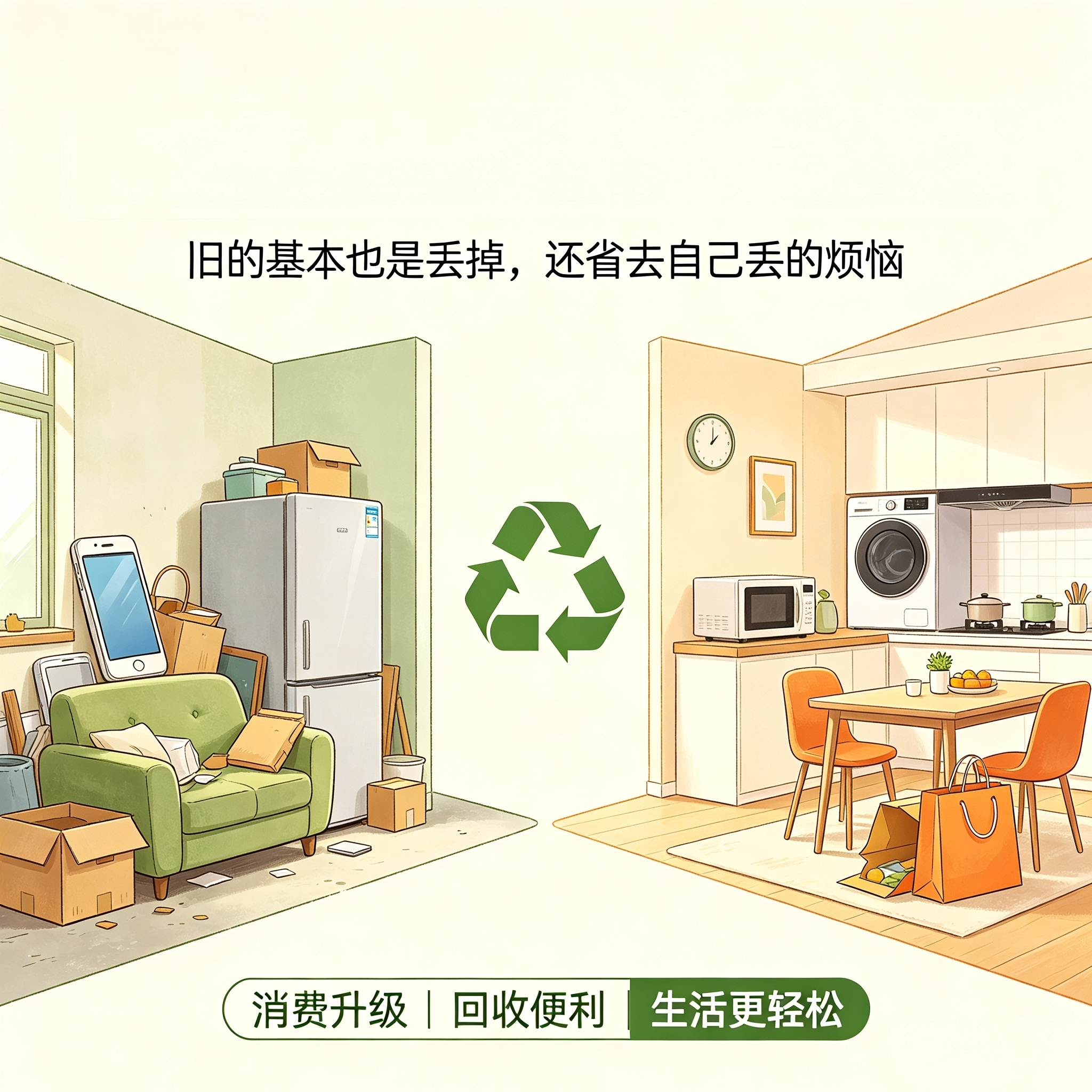以旧换新带动消费1.1万亿元 家里的旧手机、旧家电放着落灰，扔了又嫌麻烦？现在“
