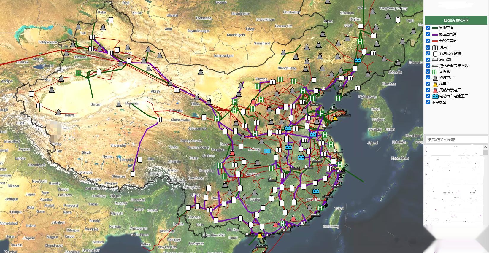 美国一家研究所（智库）做的我国的能源地图，数据来源国内外媒体报道、国家规划、公司