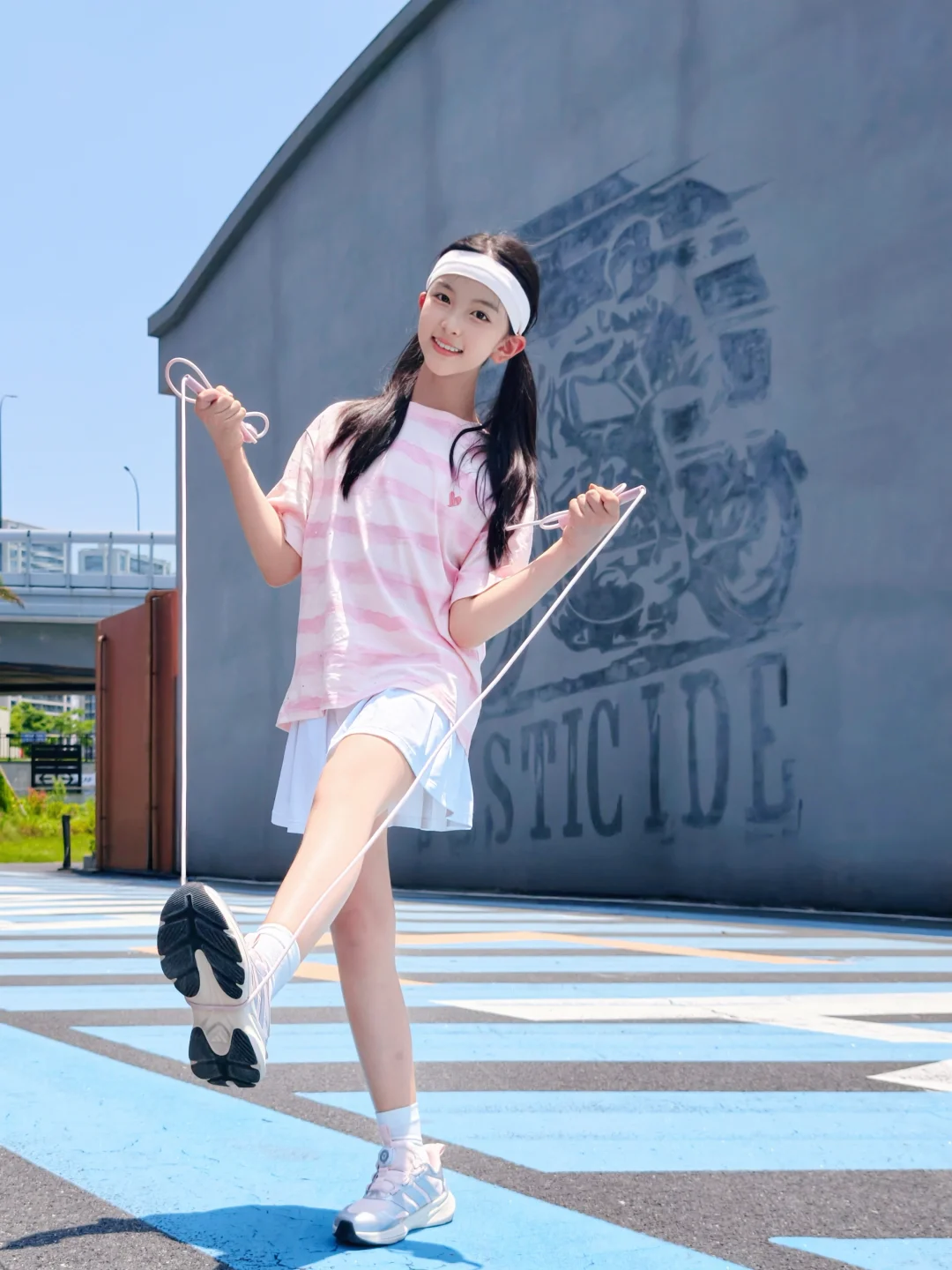 10岁舞蹈生晨练！夏天也要做粉色系运动girl