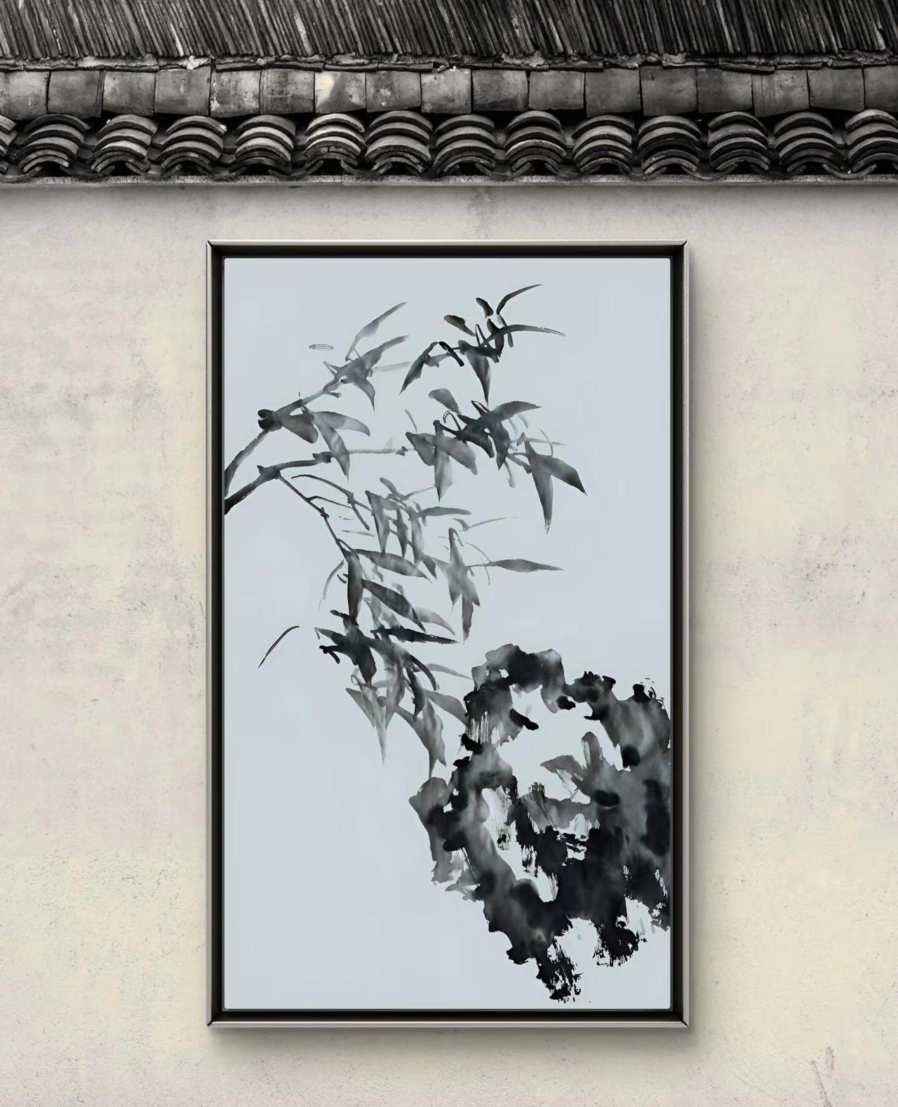 画扇 中国写意画 国画墨竹 国画扇