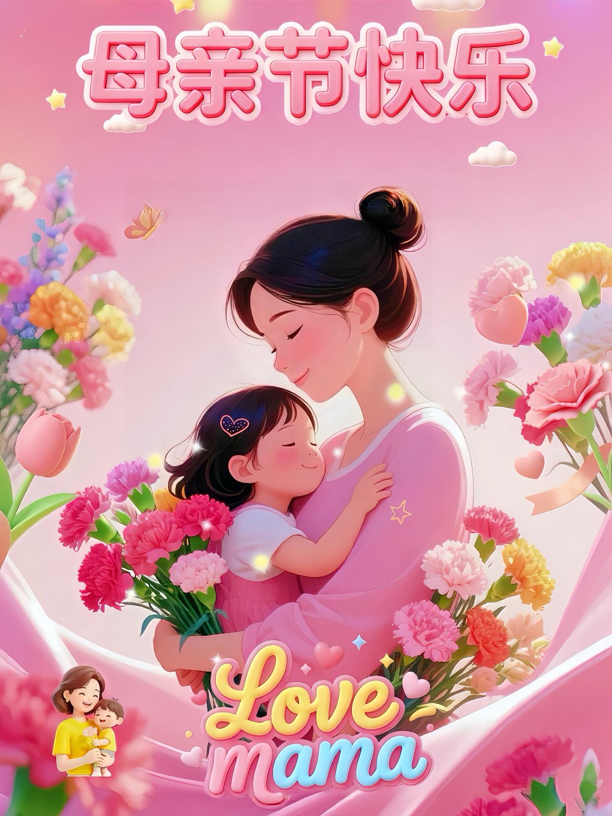 祝所有母亲节日快乐！
每一位母亲，都是美丽伟大的女性。
人生海海，爱是燃烧，爱也