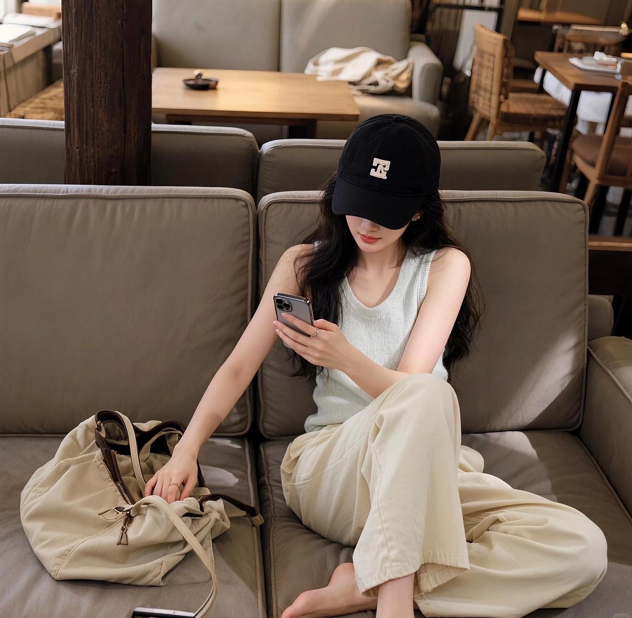 帽子控小姐姐同款AI低饱和生活照 随变ai随便玩 帽子控小姐姐