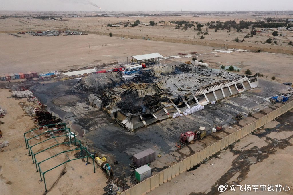 美国哈里伯顿公司在伊拉克巴士拉的办公楼和仓库所在的建筑群被伊朗无人机袭击彻底摧毁