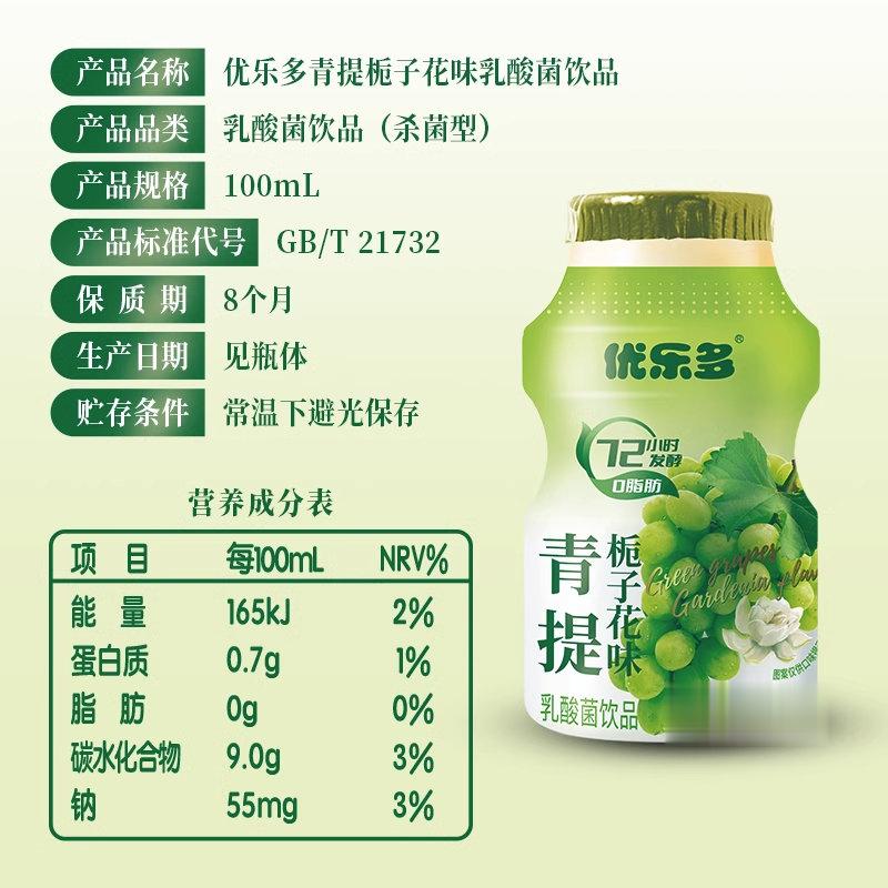 【可签到】优乐多20瓶青提味乳酸菌100ml*20瓶，-10卷后19.9