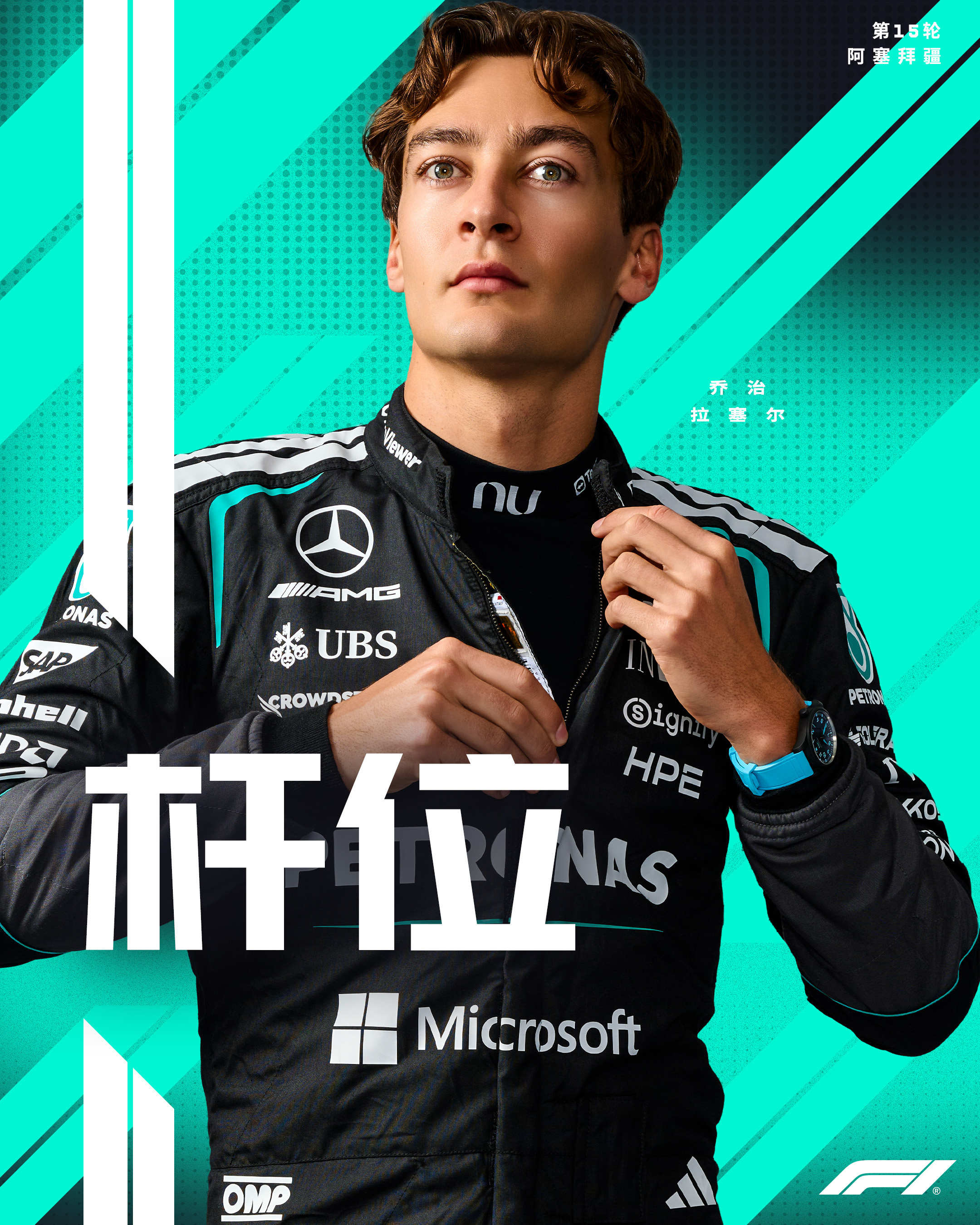 F1[超话] 拉塞尔优势巨大，冠军还有悬念吗？拉塞尔巴库夺杆位2026f1阿塞拜