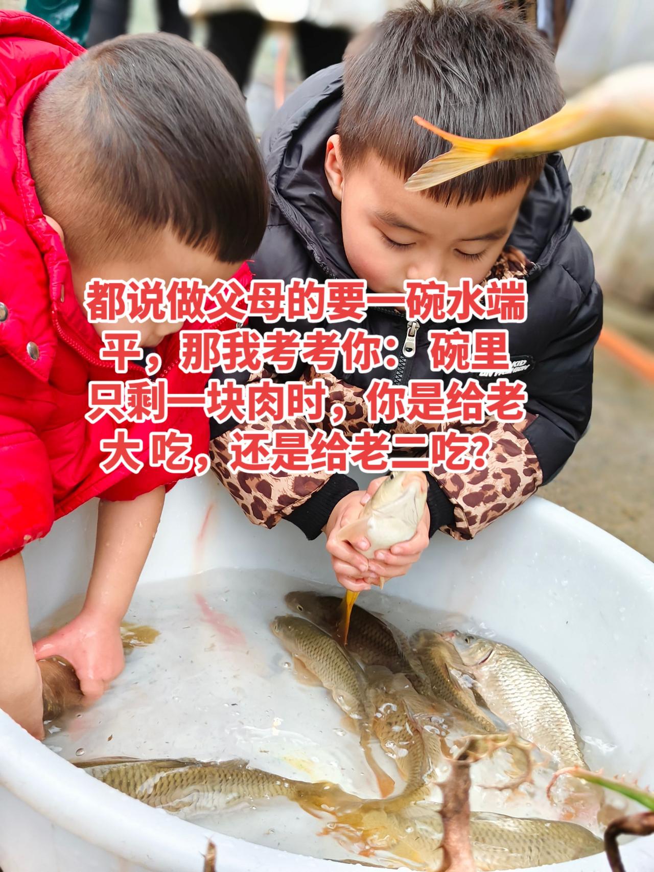 都说做父母的要一碗水端平，那我考考你：
碗里只剩一块肉时，你是给老大吃，还是给老