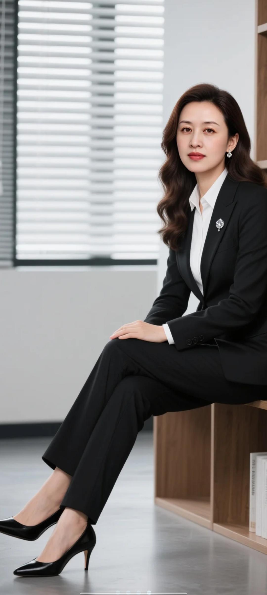正装真显气质，黑白鲜明对比！黑白相间显出无比的端庄。