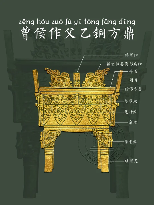 【曾侯作父乙铜方鼎】博物馆一件，我家一件